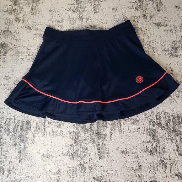 Rolland Garros Tennis Skirt Skort Shorts Navy Blue w Orange Trim - Picture 1 of 14